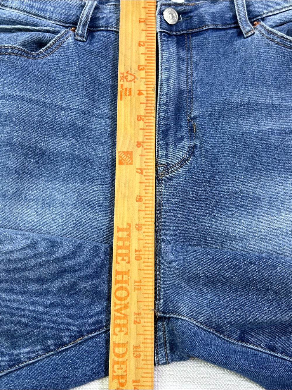 Nicole Miller New York Soho High Rise Bootcut Jeans Size 14 Distressed Stretch - Picture 5 of 10